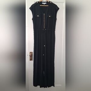 🖤 XL Emma & Michele Chic Black Sleeveless Jumpsuit with Gold Details 🖤